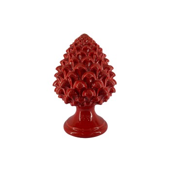 Red ceramic pine cone