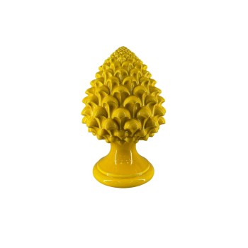 Yellow ceramic pine cone